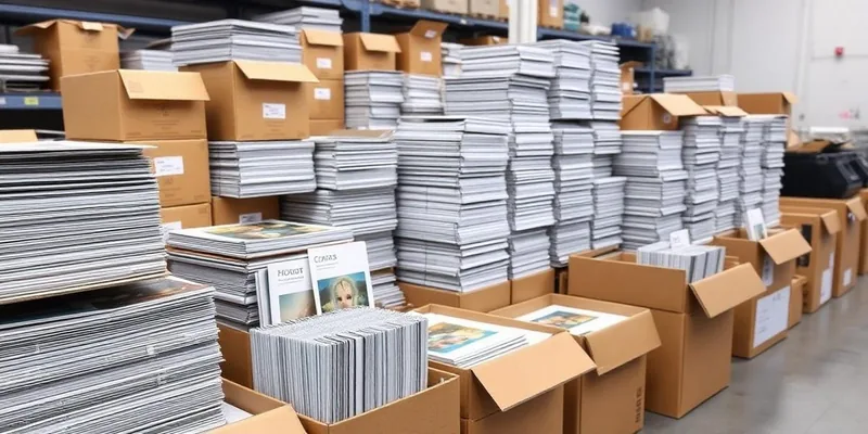 Caixas com materiais impressos prontos e separados para entrega